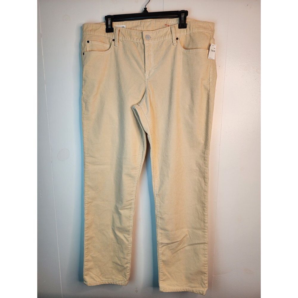 Gap 1969 Light Peach Corduroy Pants Size 34r Real Straight NWT NEW